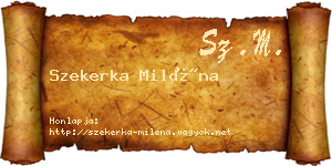 Szekerka Miléna névjegykártya